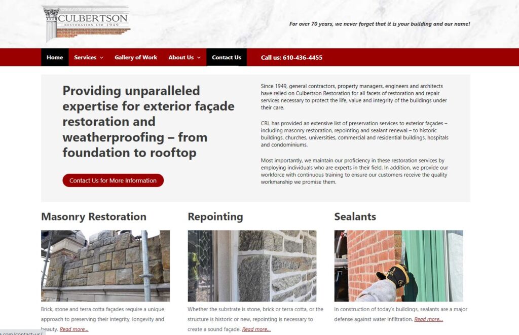Culbertson Restoration website