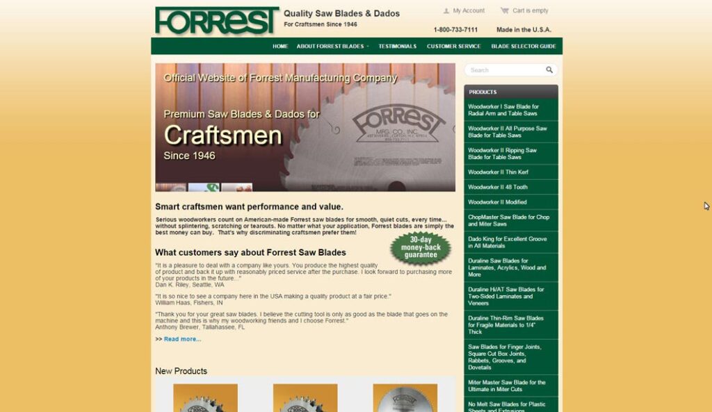 Forrest Manufacturing website