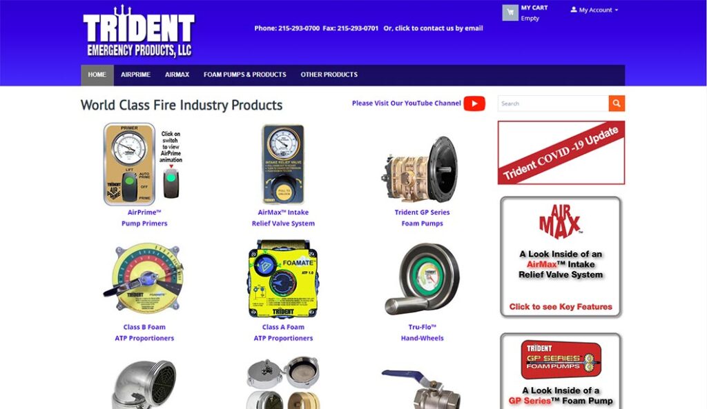 Trident Emergency Products website